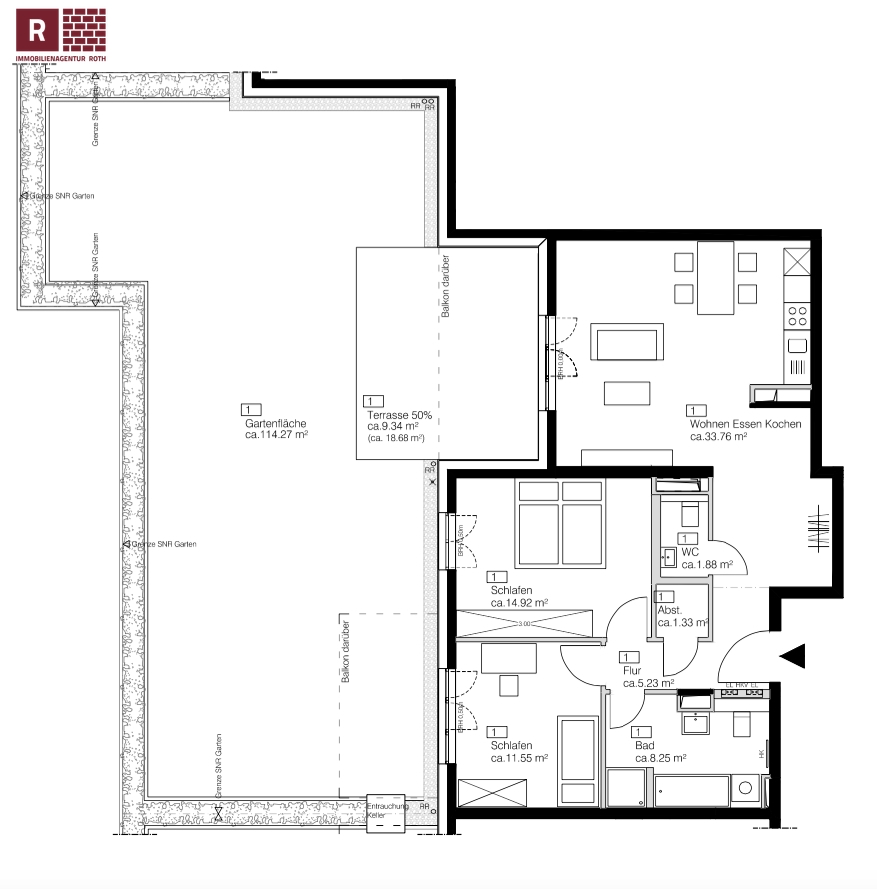 Grundriss Erdgeschosswohnung Frankfurt