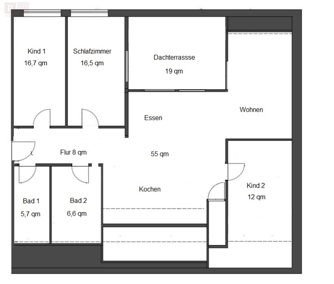 Grundriss Etagenwohnung Offenbach / Tempelsee