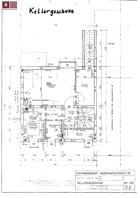 Grundriss Keller Doppelhaush�lfte Eschborn / Niederh�chstadt