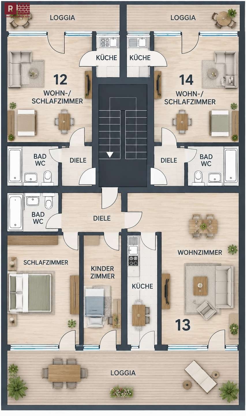 Grundriss Wohnung 12 Etagenwohnung Frankfurt am Main