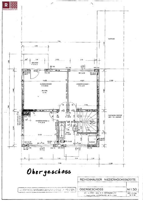 Grundriss OG Doppelhaush�lfte Eschborn / Niederh�chstadt