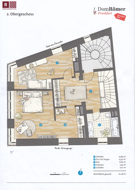 Grundriss - 2. OG Maisonettewohnung Frankfurt am Main / Altstadt