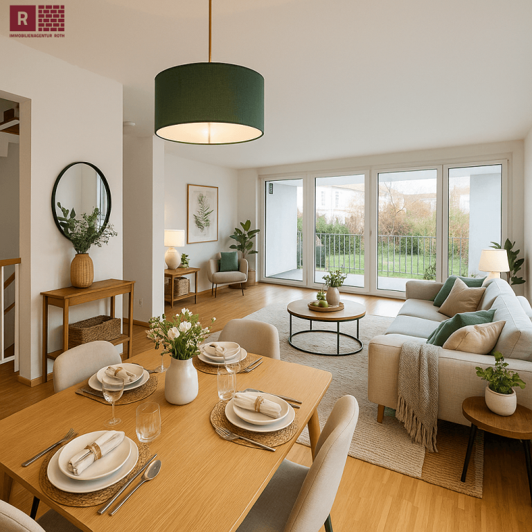 Einrichtungsbeispiel KI Wohn/Ess-Bereich Frankfurt am Main Reiheneckhaus Sch�ner Wohnen auf vier Ebenen mit fast 200m� + Garten + Garage - top f�r Familien und WGs